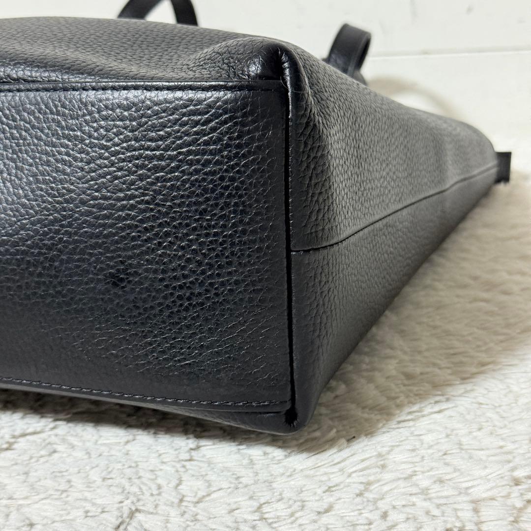 極美品✨HushTug ハッシュタグ　トートバッグ　姫路レザー　シボ革　ブラック