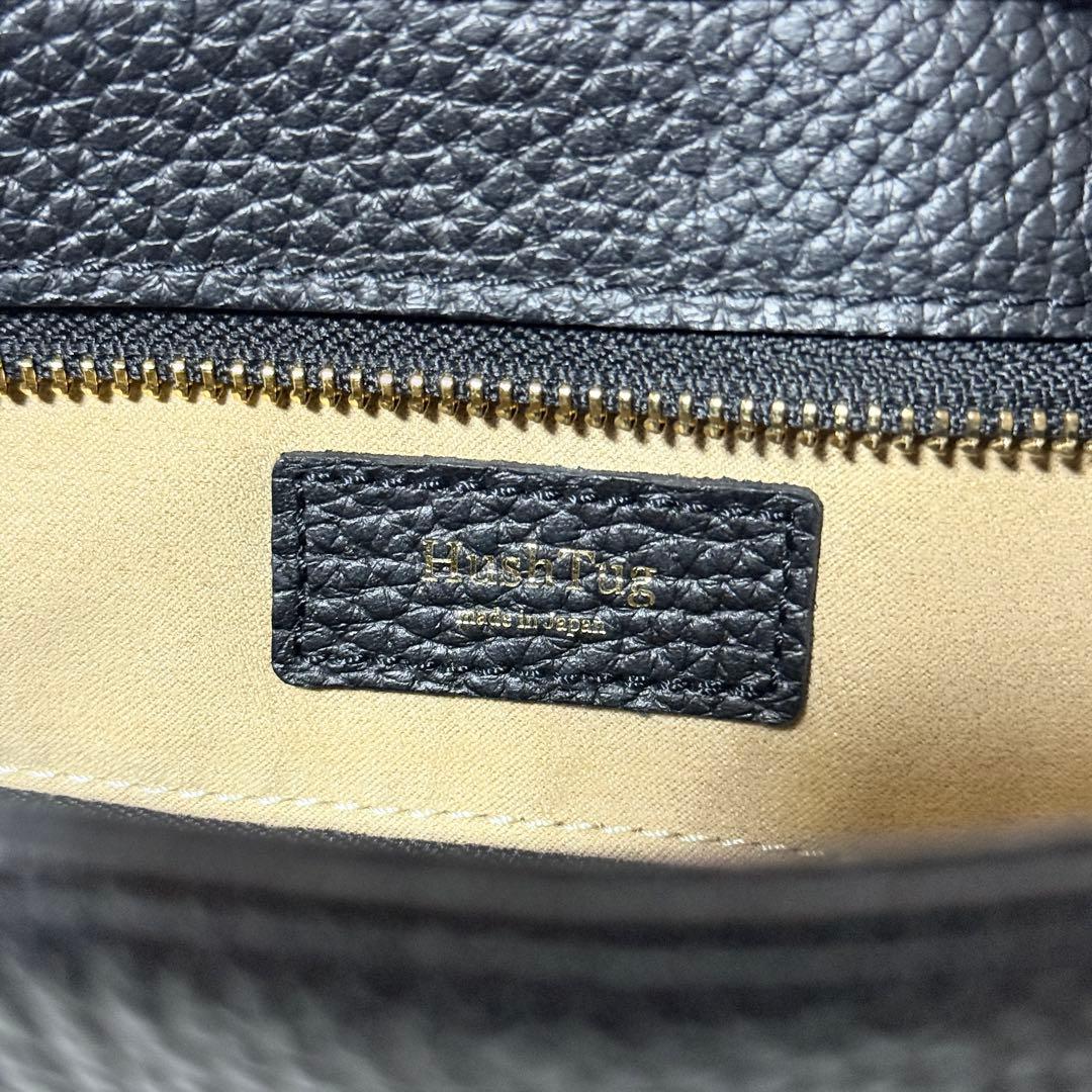 極美品✨HushTug ハッシュタグ　トートバッグ　姫路レザー　シボ革　ブラック