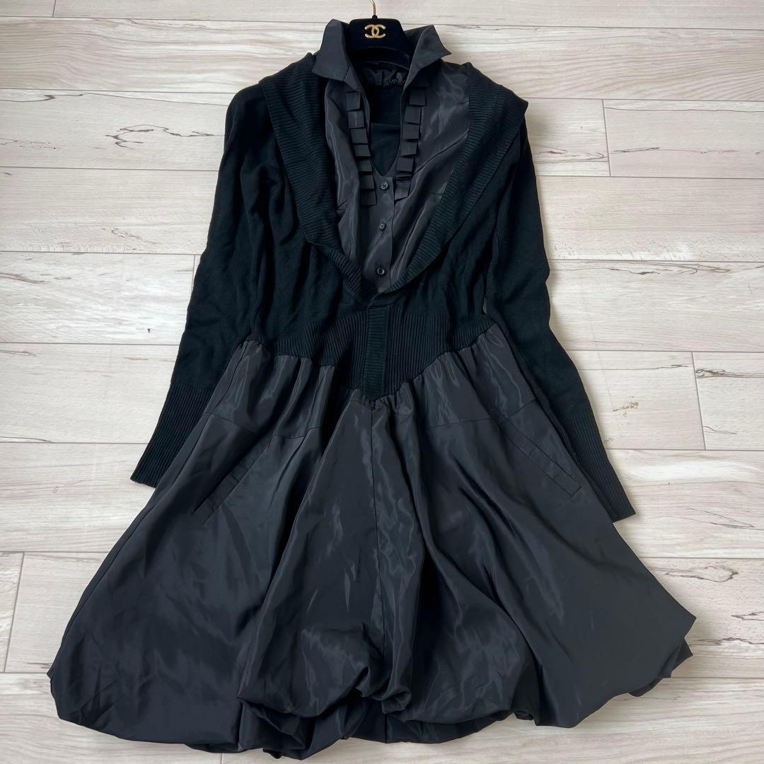 【美品】エイココンドウ　イーセンセーション　切り替え　バルーンワンピース　44