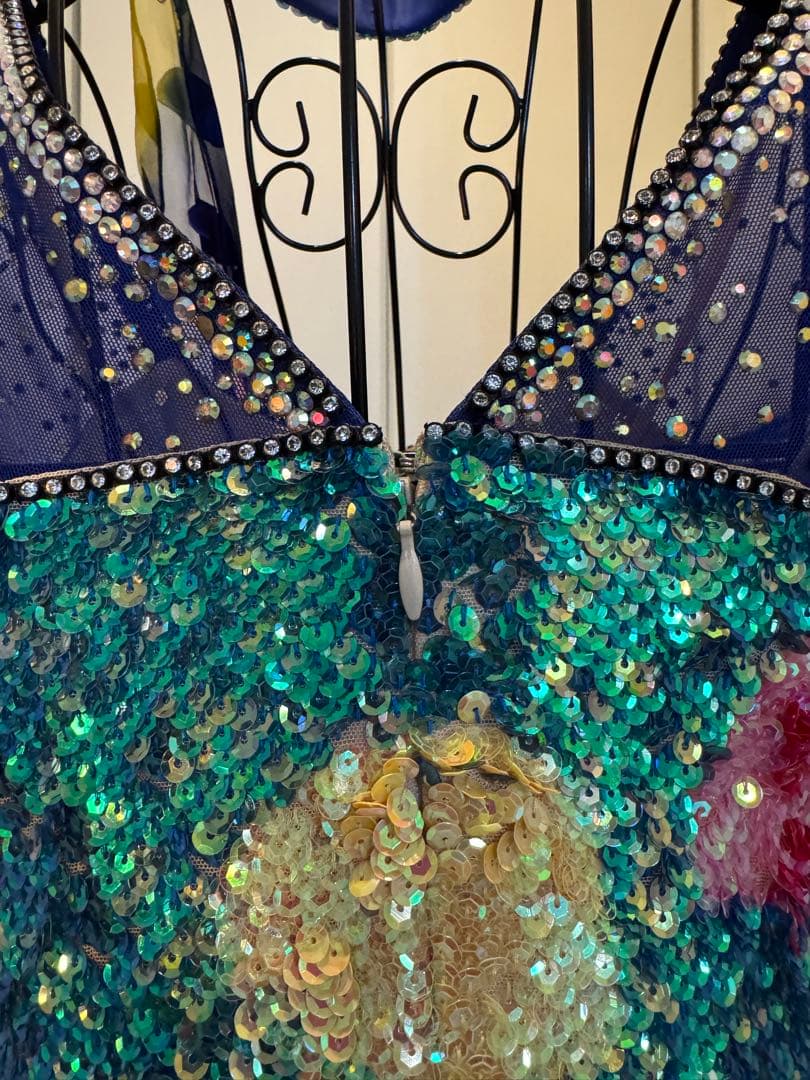 ダンスドレス 青 緑 紫