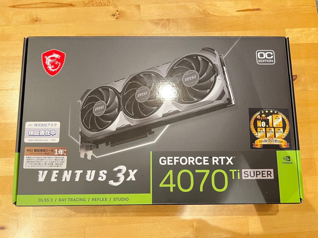 グラフィックボード・グラボ・ビデオカード MSI GeForce RTX 4070 Ti SUPER VENTUS 3X
