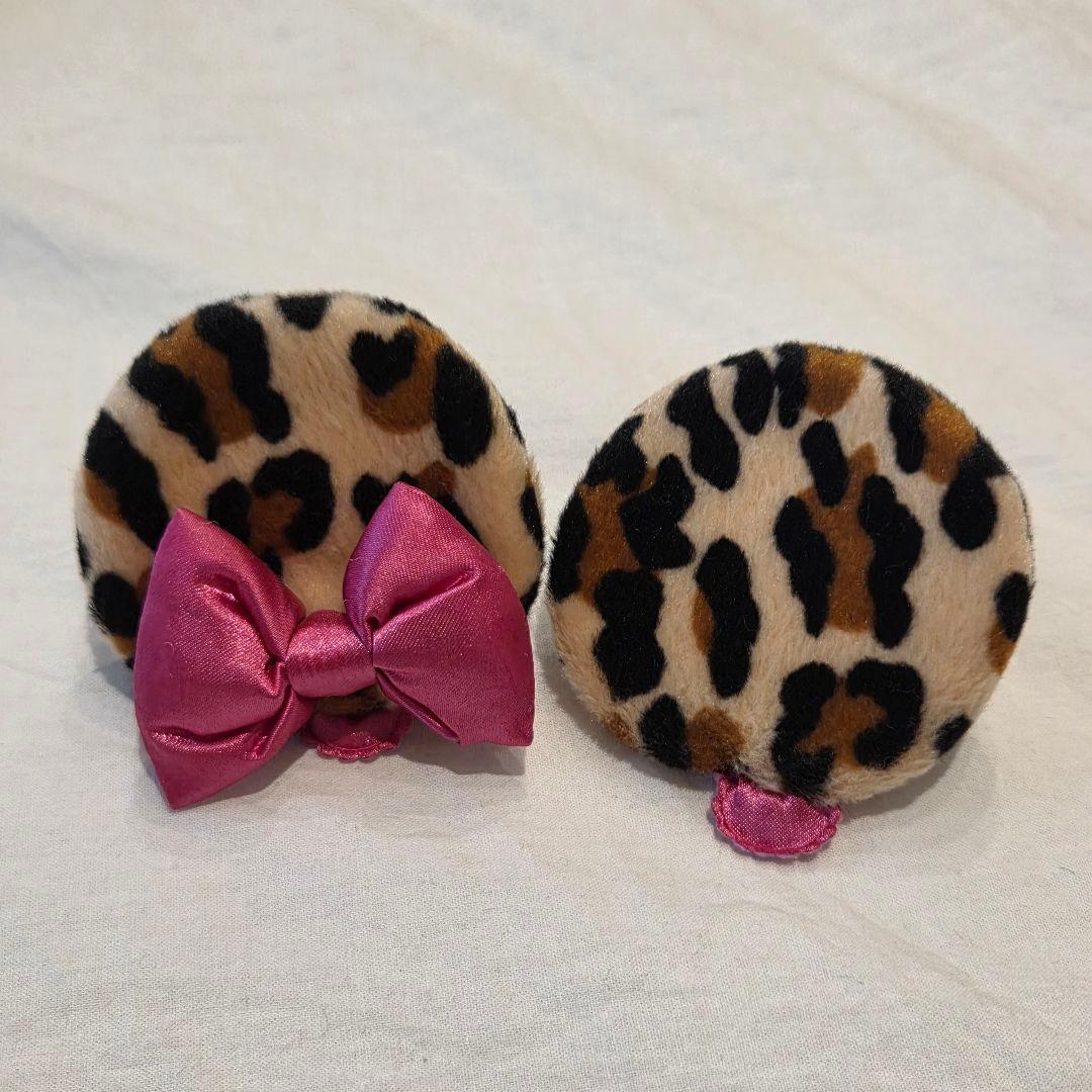 m*様 ディズニー　ミニーちゃん　パッチン　髪留め　ヒョウ柄