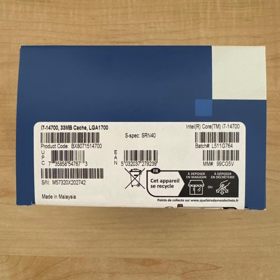 Intel Core i7-14700 14th Gen CPU 新品未開封