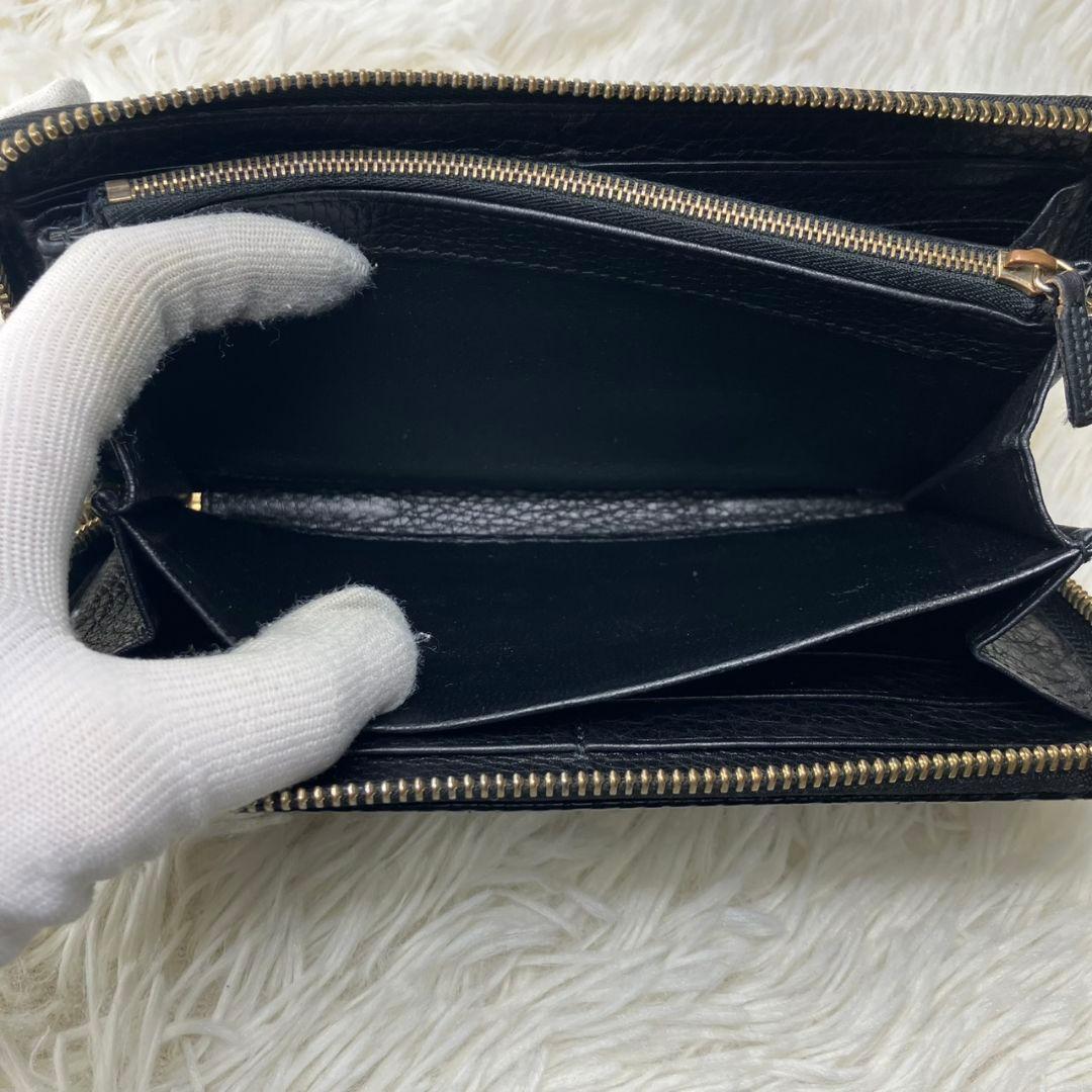 美品✨グッチ 長財布 ラウンドファスナー パイソン 蛇革 ソーホー 黒 レザー