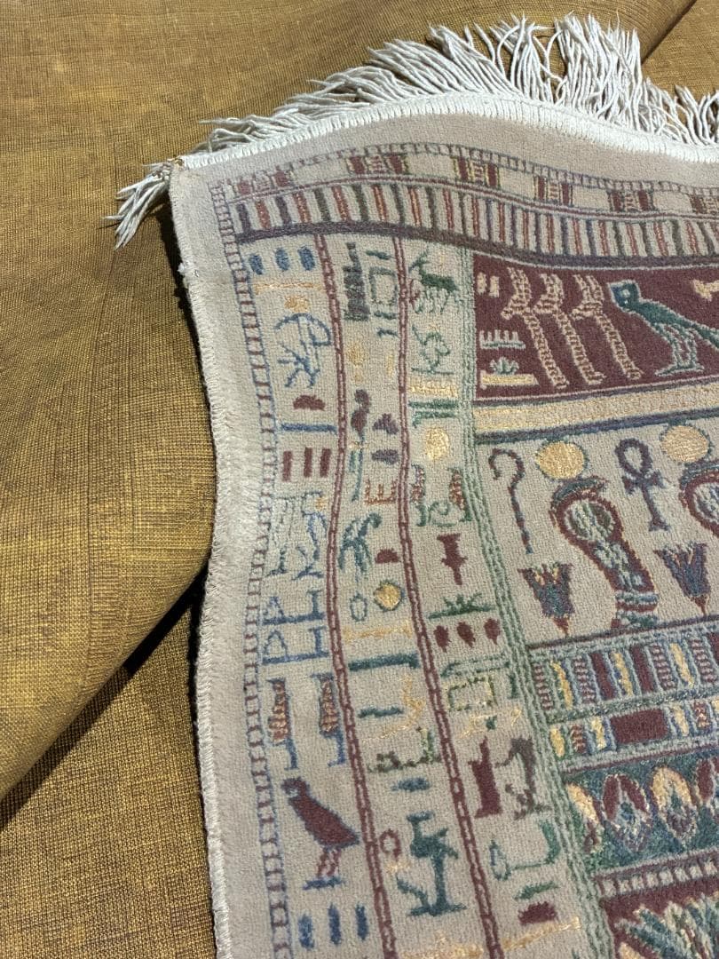 ✦エジプシャンラグ✦ 193cm×184cm　壁画ラグ 古代エジプト 大判ラグ