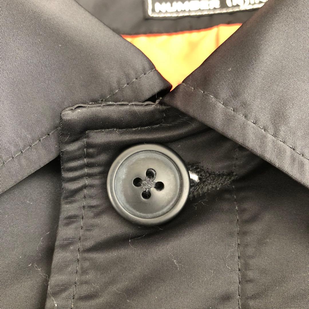 ナンバーナイン中綿ナイロンジャケットナイロンコートブラックNumbernine