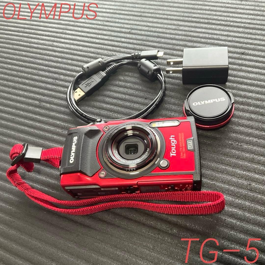 【OLYMPUS オリンパス TG-5 カメラ レッド】オプションパーツ付