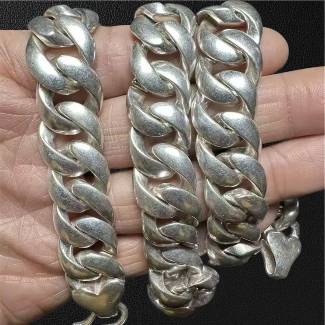 シルバー925刻印 ネックレス ヴィンテージ 重量感 喜平 ウォレットチェーン