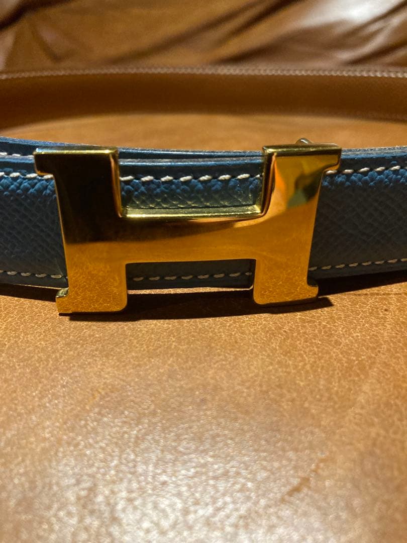 ほぼ新品　エルメス　ベルト　レディース　ブルー　ヴィンテージ　箱付き　付属品