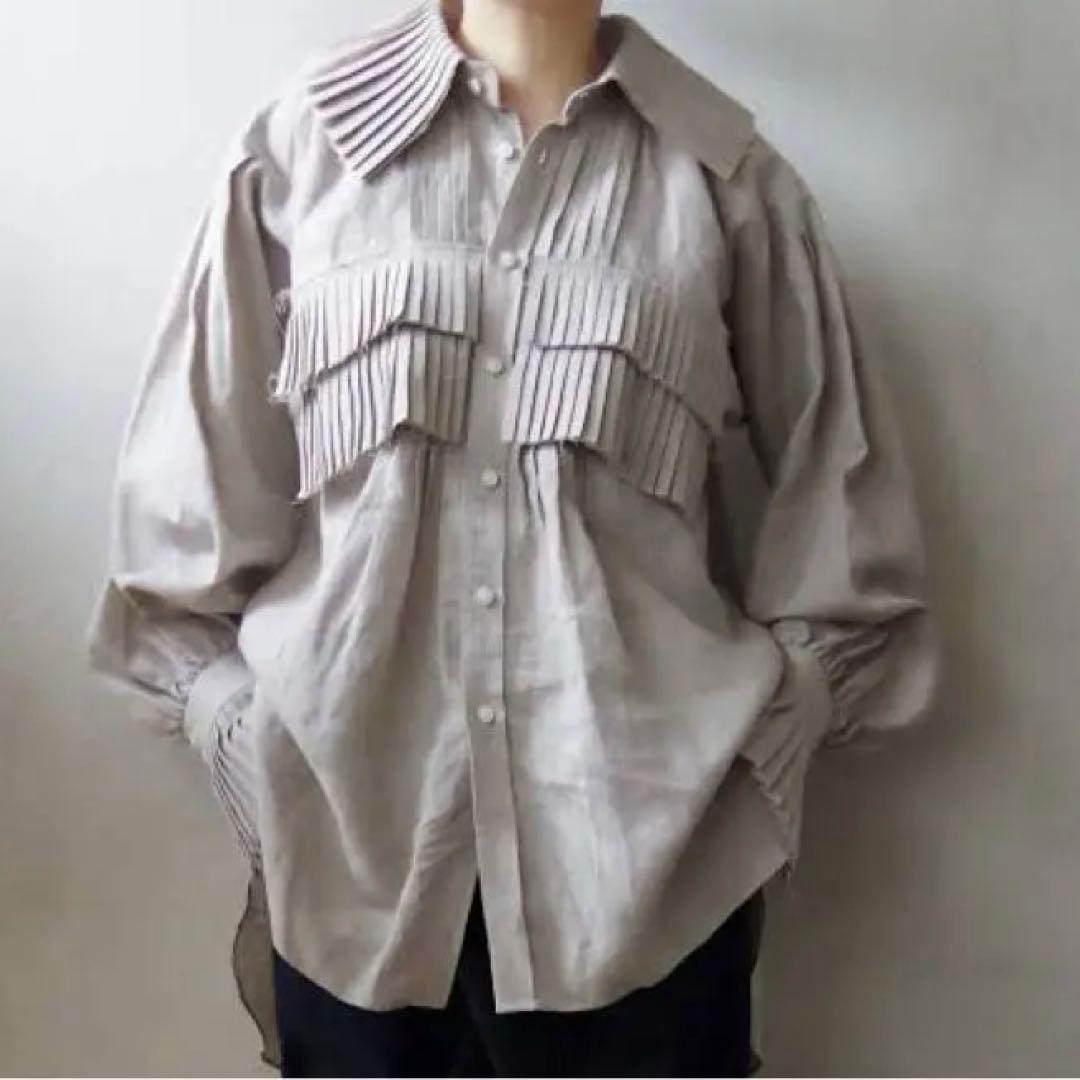 JUN MIKAMI リネンプリーツシャツ