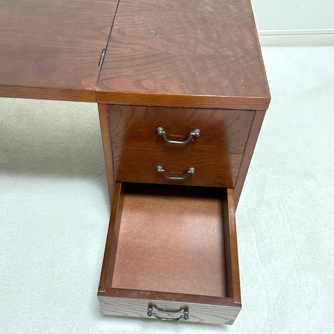 折りたたみ　文机　書斎机　座卓　レトロ　アンティーク　引き出し付