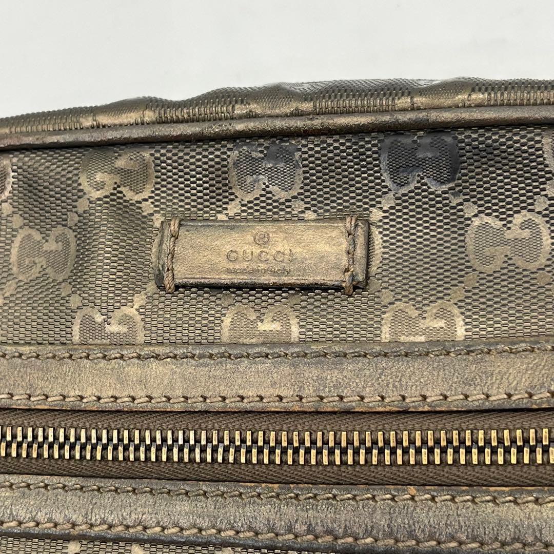 GUCCI ショルダーバッグ ポシェット 斜めがけ GGインプリメ ロゴ PVC