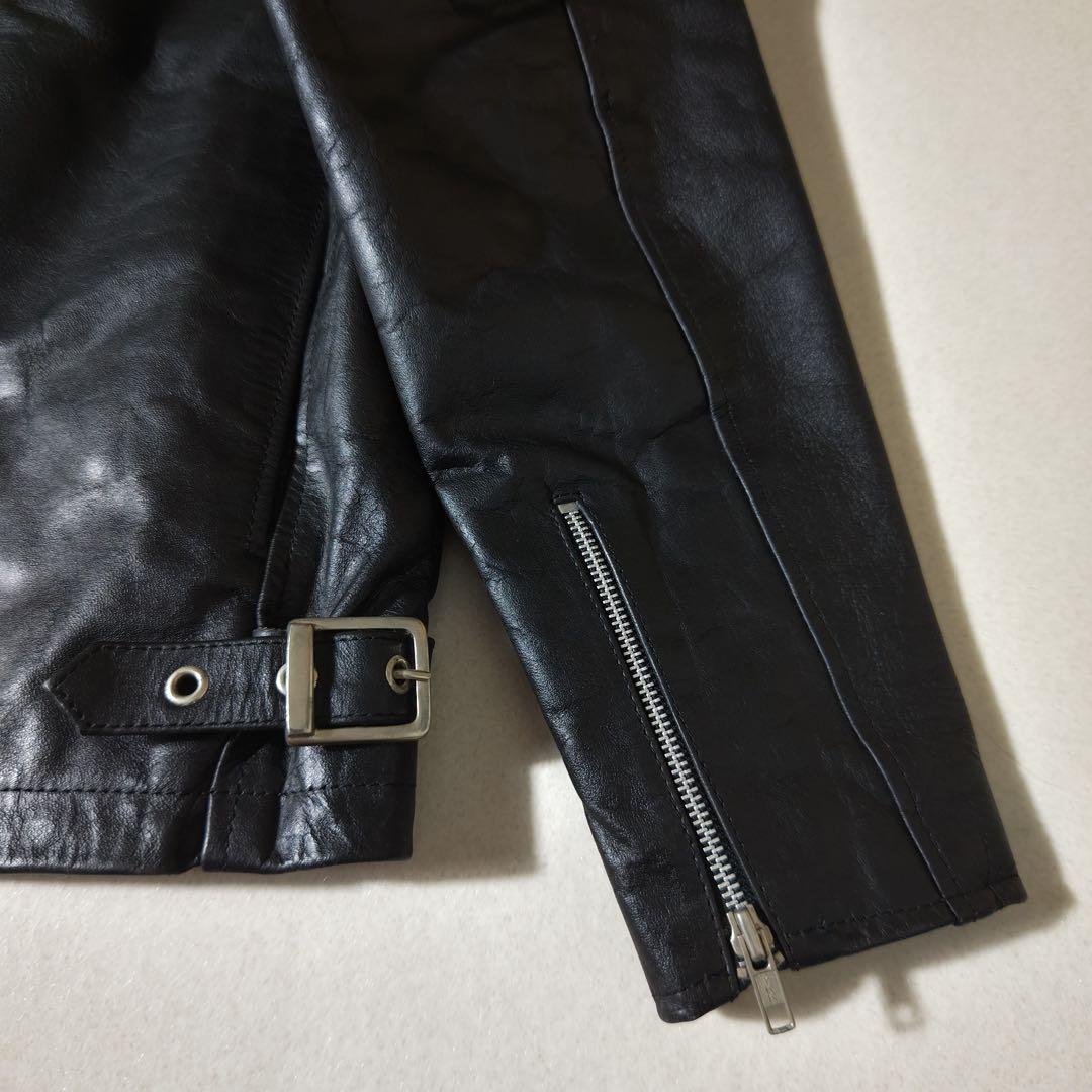 EEZAN　ライダースジャケット　シングル　レザージャケット　本革　黒　立襟