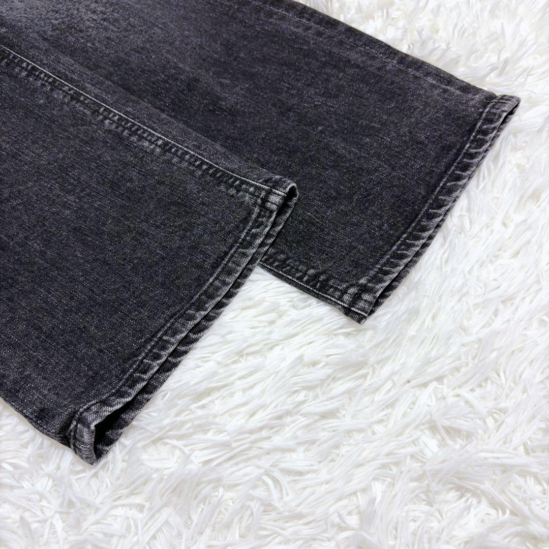 未使用級✨ヤヌーク LEA ボーイズストレート デニムパンツ ユーズドブラック