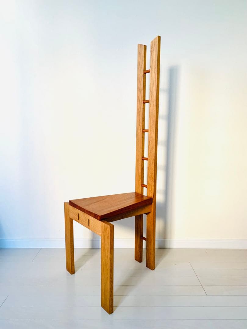 ◆森の工房CHATA◆ハイバックデザインチェア木製 高背椅子 架台