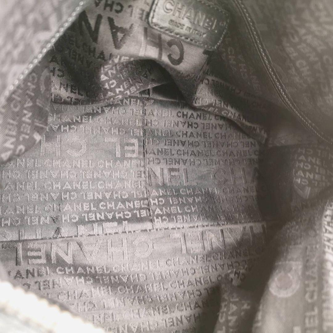 美品 シャネル チョコバー レザー ハンド バッグ 黒 イタリア製 キルティング