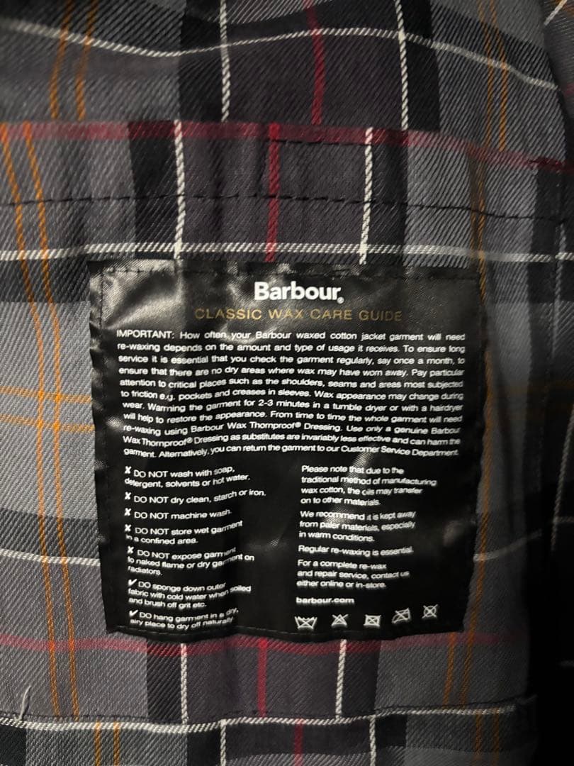 Barbour ブラック イギリス製 オイルドジャケット 42 XL