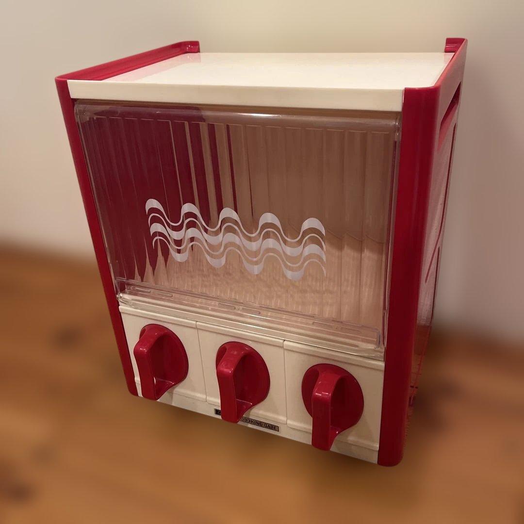 昭和レトロ　キッチンラック　クッキングケース　調味料入れケース　赤　未使用