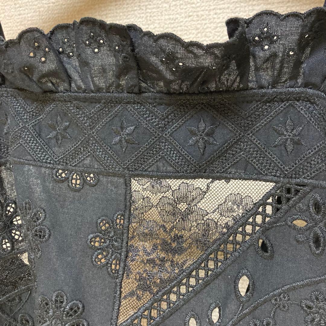 THE SHINZONE パッチワークレース トップス シンゾーン ブラック