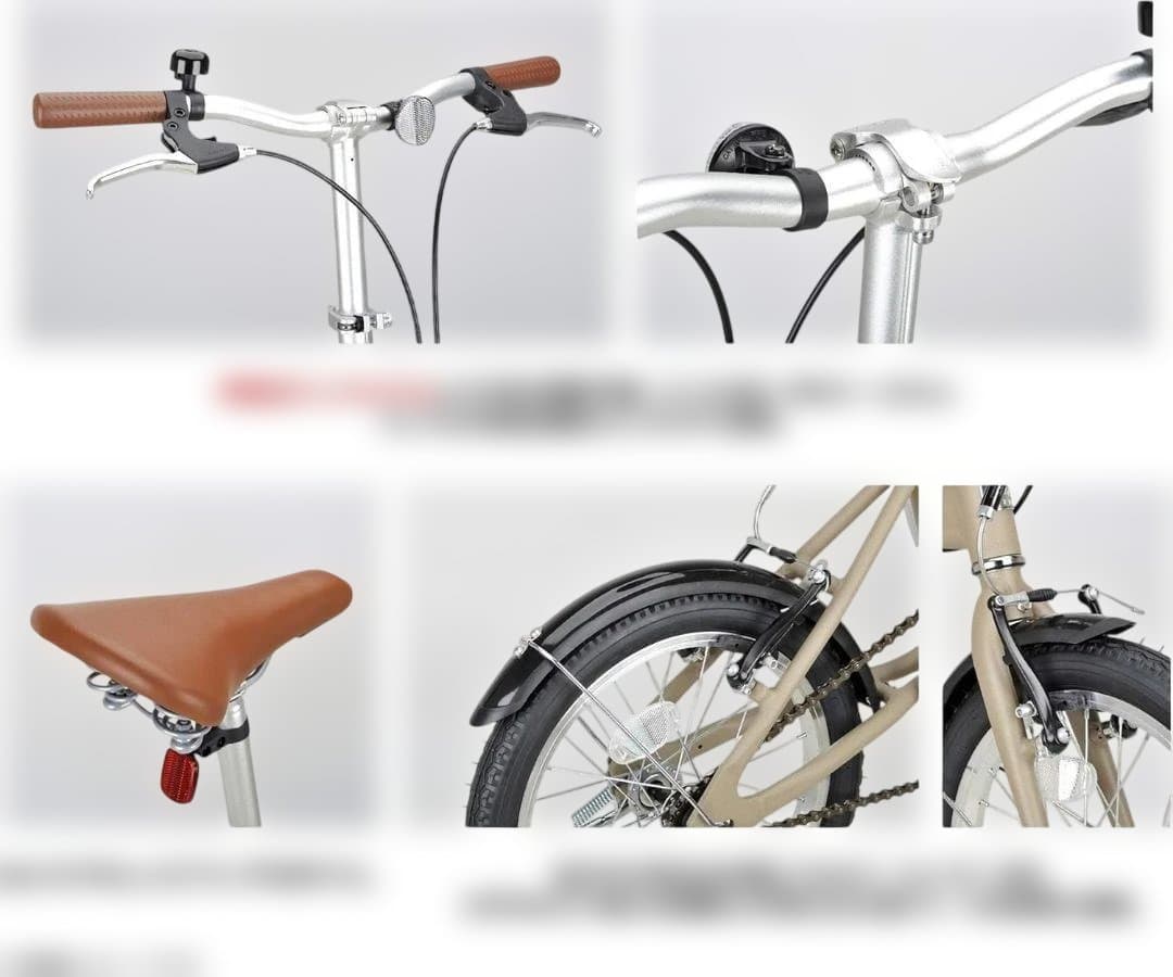 寒い久喜　16インチ 折り畳み自転車 アルミ AL-FDB161 カーキ