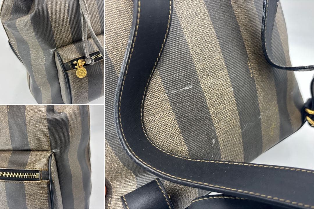 フェンディ リュック ペカン柄 バックパック 巾着 レザー PVC リュック