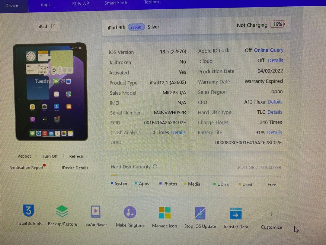 iPad 第9世代 256GB 本体 WHOY2R