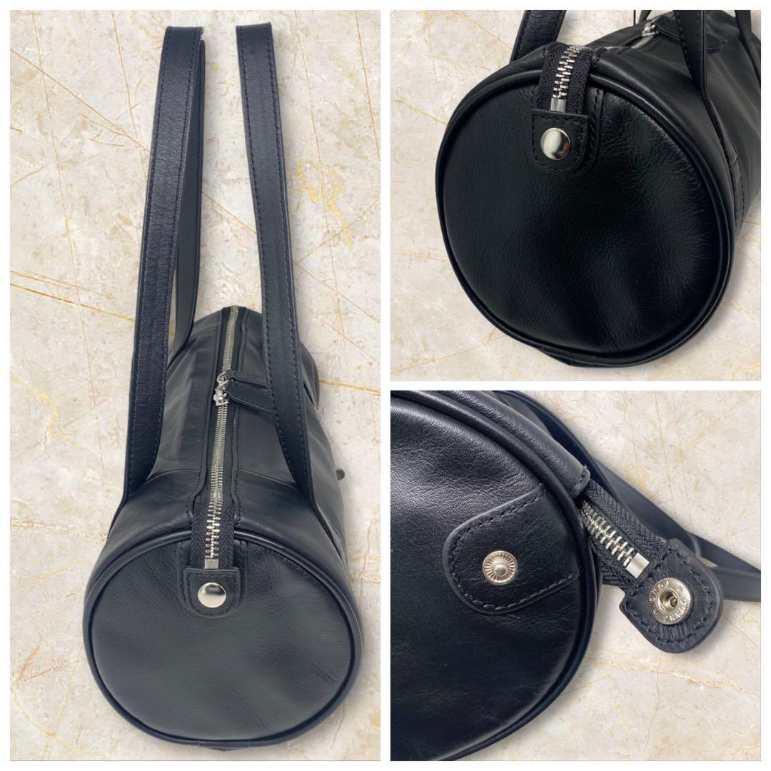 イアパピヨネ カフェチャーム付き横長ボストンバッグ カフェチャーム 黒 ボストン