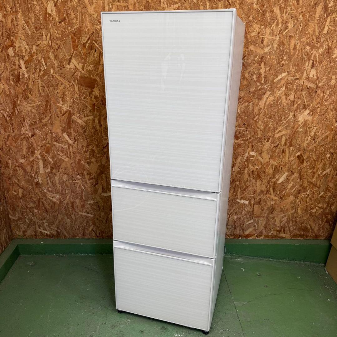 326 大型冷蔵庫　右開き　400L弱　自動製氷機　極美品　鏡面モデル　大人気