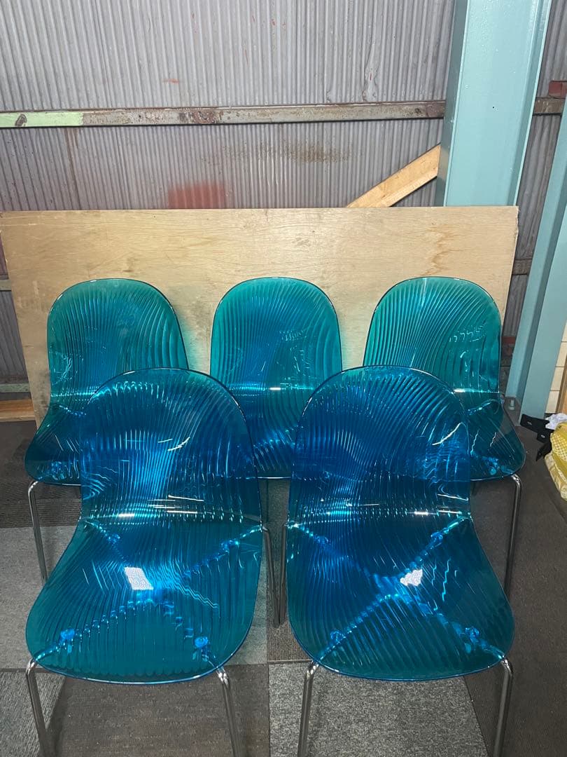 デザイナーズ ダイニングチェア Ocean クリアブルー イタリア製