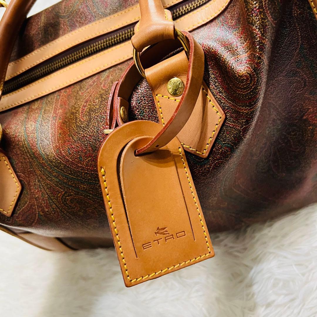 極美品✨ 希少✨ ETRO エトロ ボストンバッグ 鍵付き ペイズリー PVC