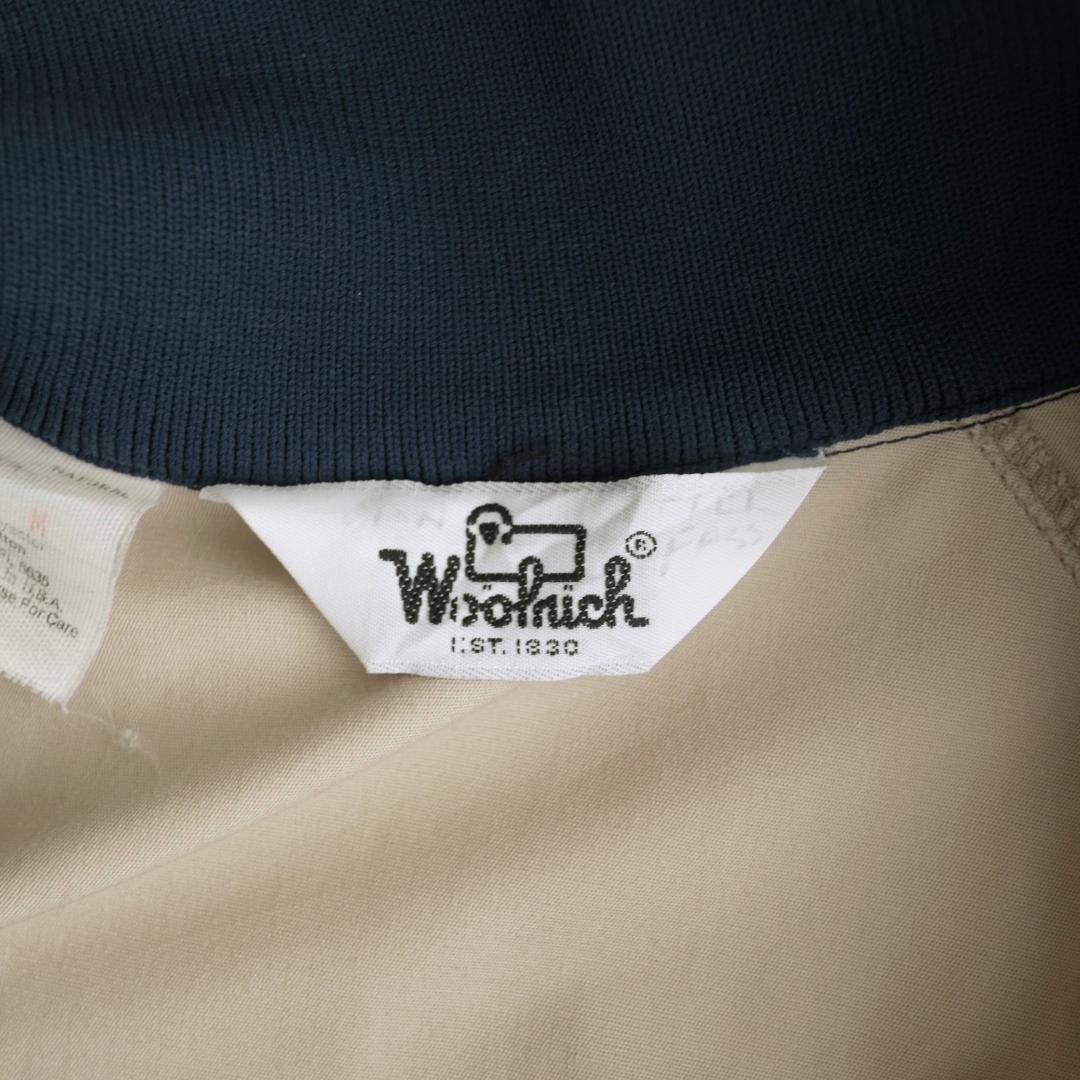 WOOLRICH USA製80s アノラックジャケット ベージュ/ネイビー M