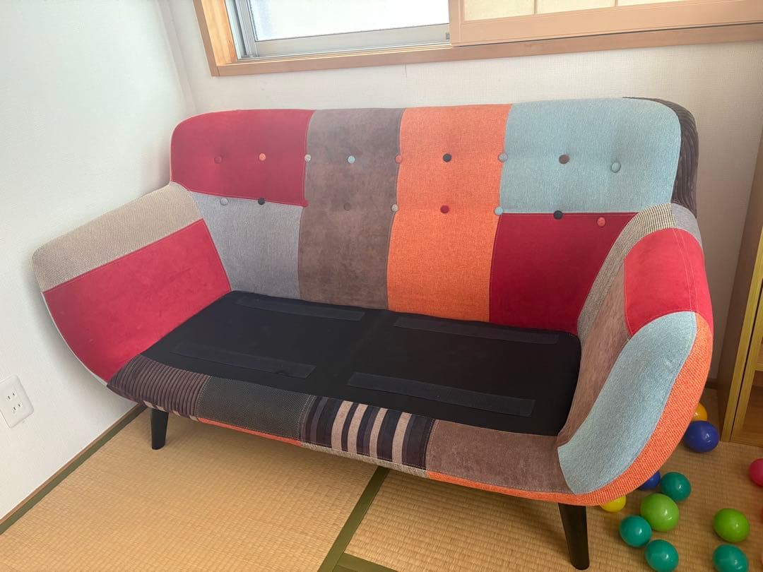 Francfranc フランフラン　パッチワークソファ 2人掛け