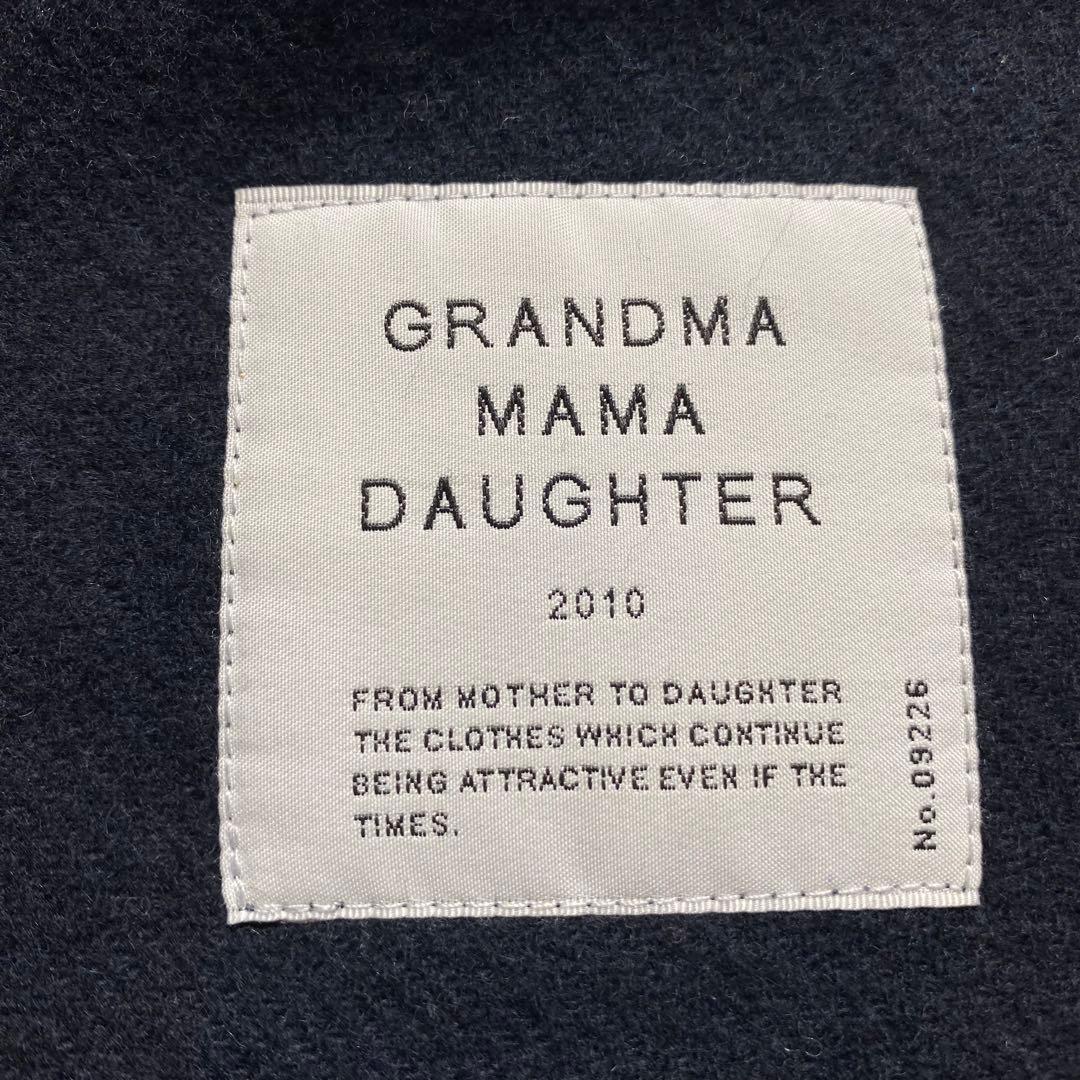 グランマママドーター　ネイビー濃紺　スタンドカラー　ダッフルコート　ロングコート