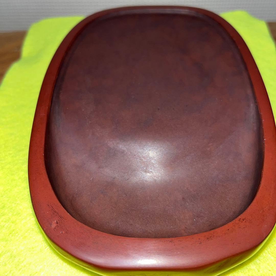 ⭕️岩手県　紫雲石硯　4代　佐藤鐡治　小判型硯　希少　姿が美しい　記念品