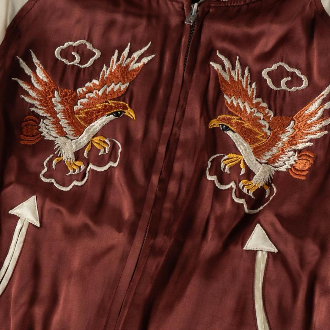 00s フラットヘッド スカジャン リバーシブル 黒x茶 M