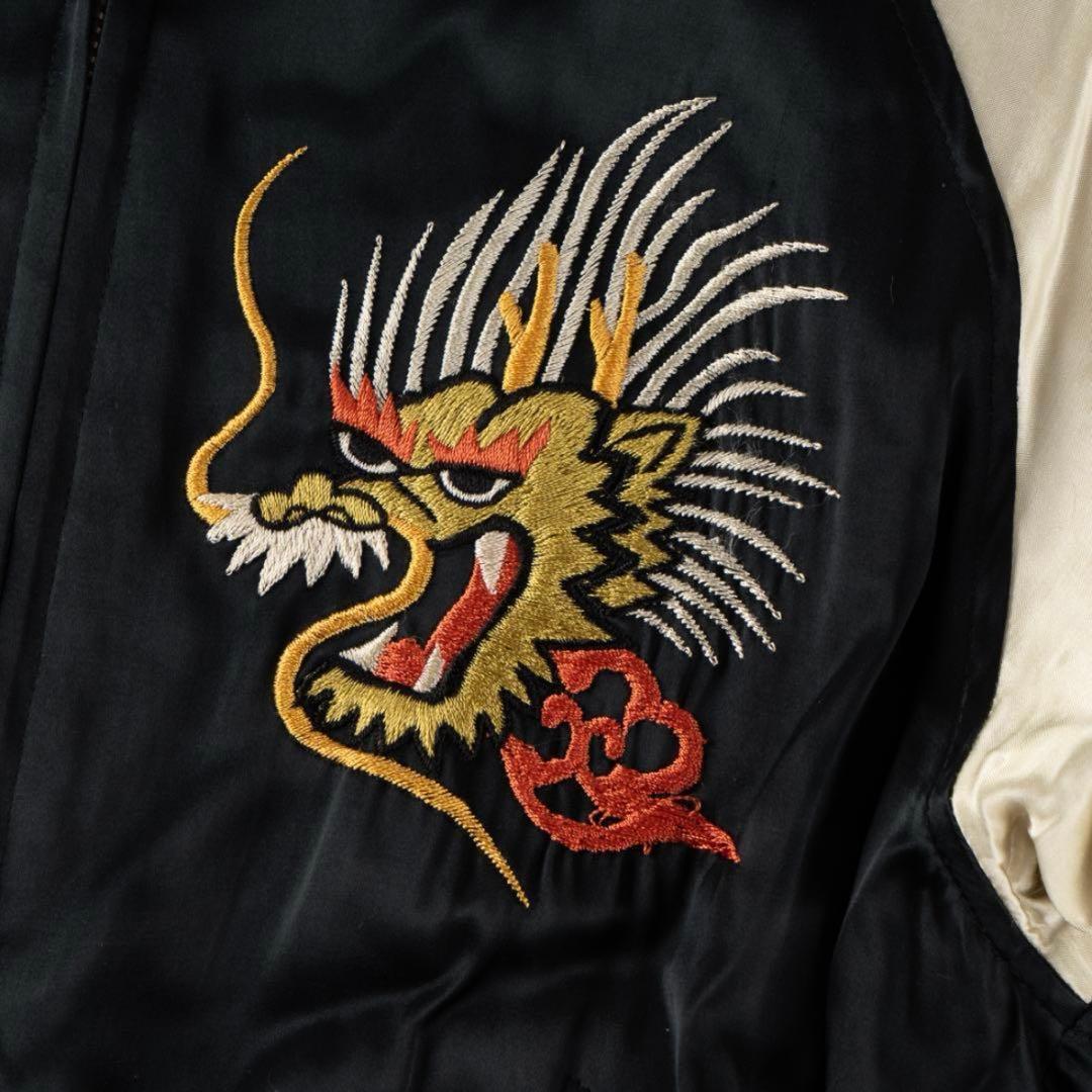 00s フラットヘッド スカジャン リバーシブル 黒x茶 M