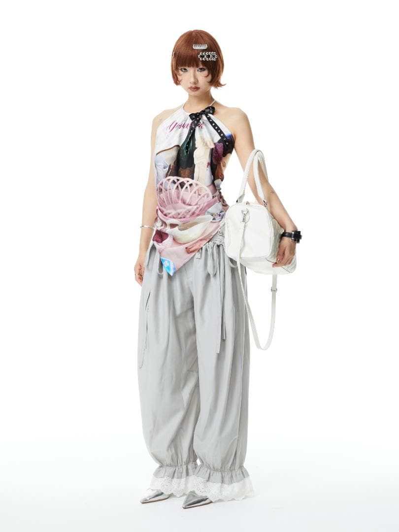 YoshuYuki　ギャル プリント ホワイト キャミソール