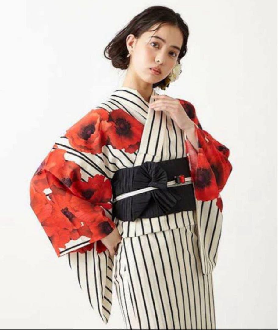 （7点セット）ふりふ アネモネ 姉萌音 浴衣 帯 帯締 帯飾り