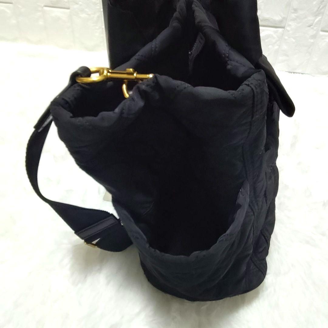 大容量 A4スッポリ2way マザーズバッグ トート キルティング 黒 付属品有