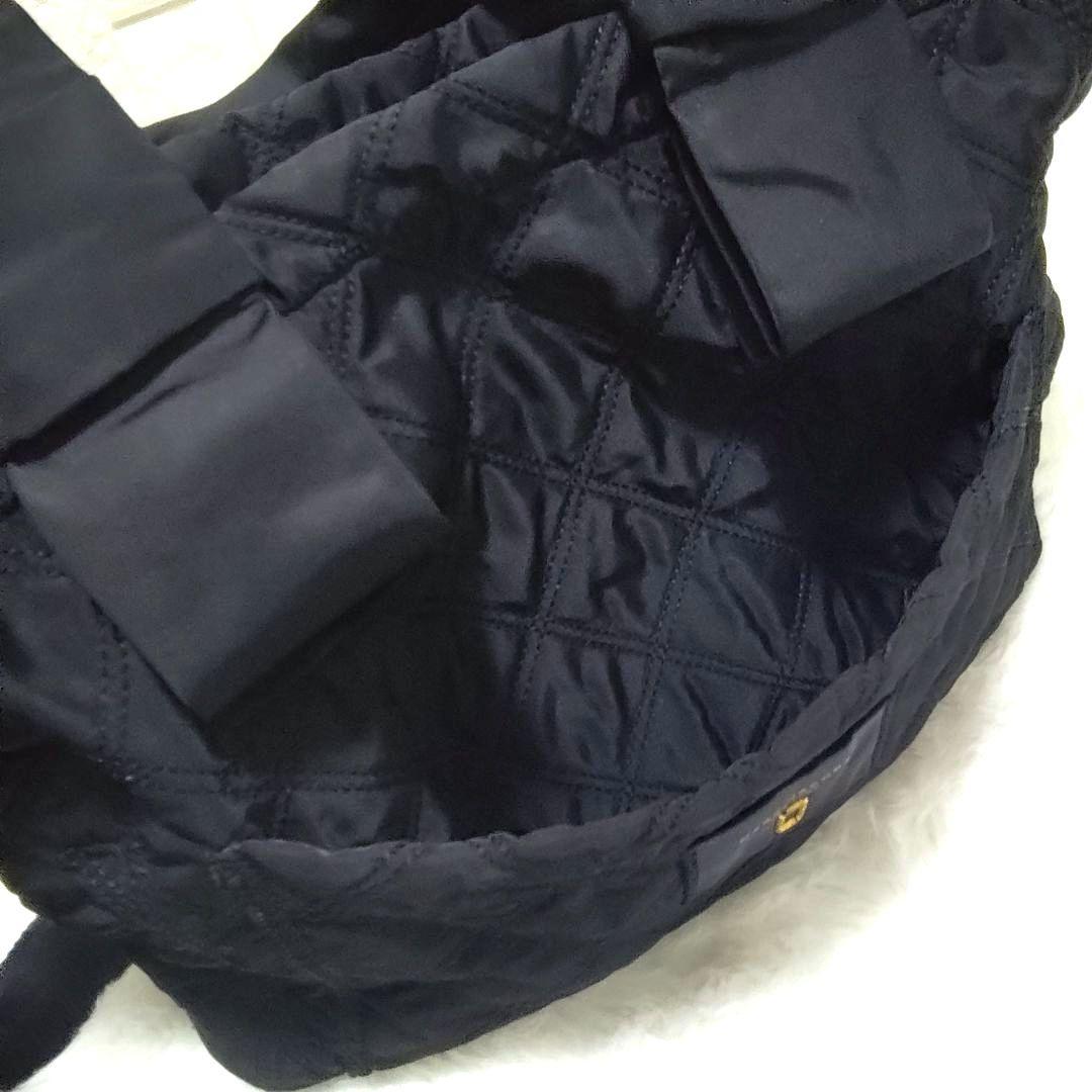 大容量 A4スッポリ2way マザーズバッグ トート キルティング 黒 付属品有