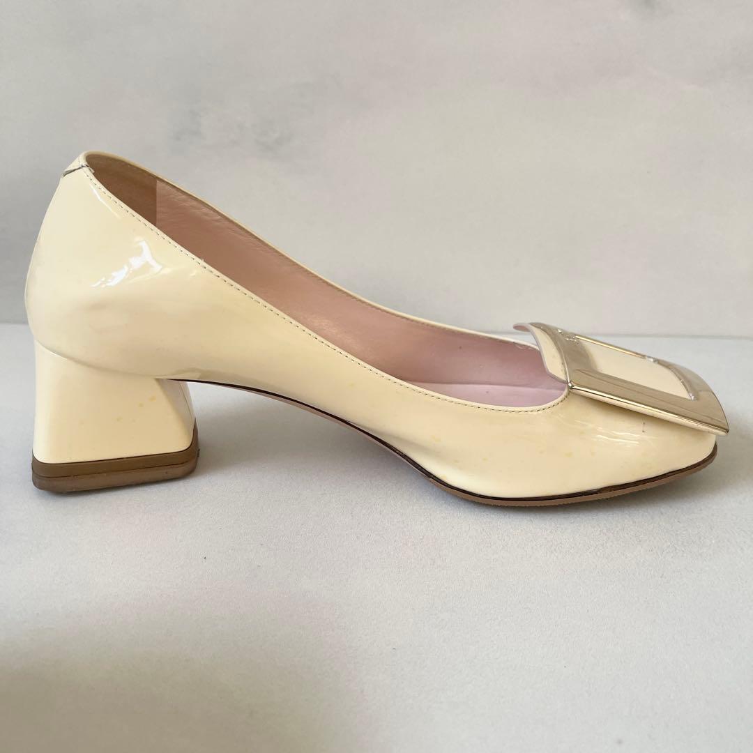 ロジェヴィヴィエ パテント パンプス トレヴィヴィエ チャンキーヒール35.5