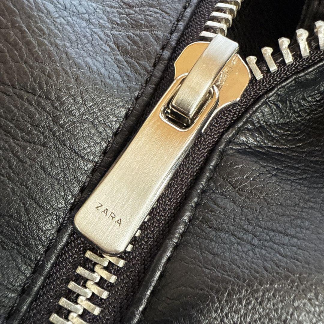 ZARA レオパード 豹柄 フェイクレザー ダブルライダース レザージャケット