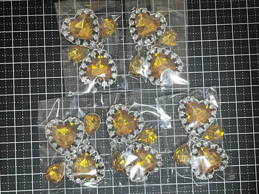 パール ビジュー ハート センター パーツ 藍色 18個