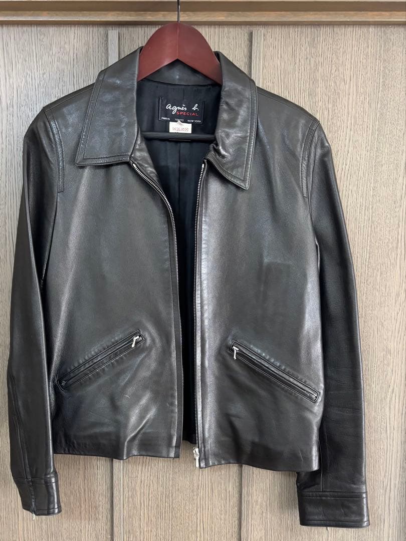 アニエスベー スペシャル　羊革　シングルライダース風　革ジャン　フランス製