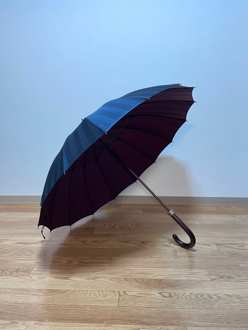 前原光榮商店　トンボ洋傘　【メンズ雨傘】シャドウ-ダークブルー×エンジ