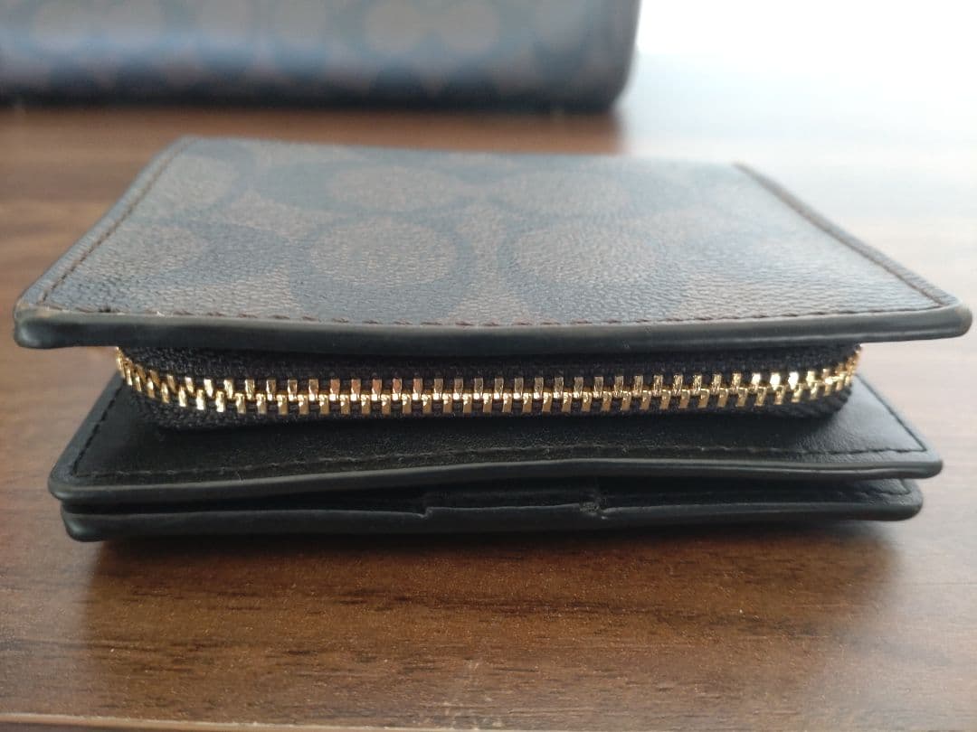 ☆いちページ☆ COACH 濃茶×ブラック　レザーバック＆財布セット