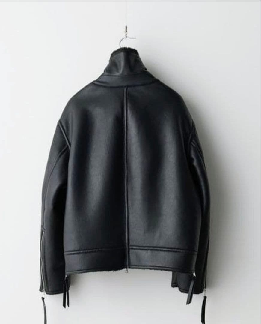 【極美品】WYM B-6 フェイクムートンジャケット M ブラック 短丈