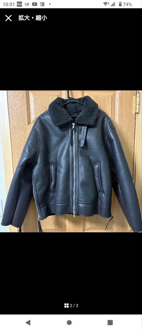 【極美品】WYM B-6 フェイクムートンジャケット M ブラック 短丈