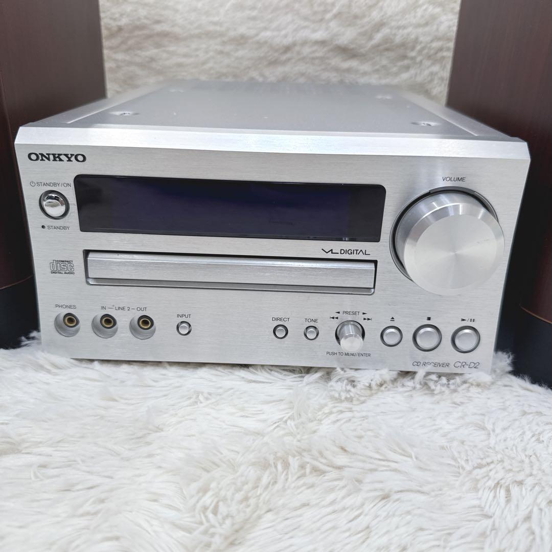 美品 ONKYO スピーカー CR-D2 D-D2E CDコンポ リモコン付き
