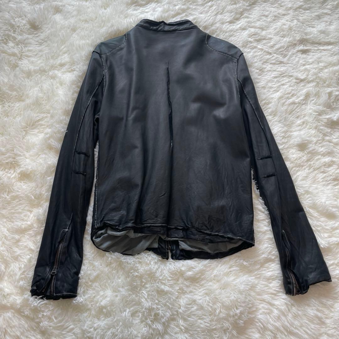 sisii / シシ　シングルレザー ジャケット　ブラック　牛革　M　洗える